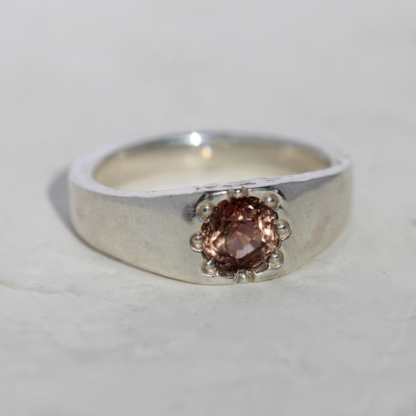 Pink Tourmaline Burst Ring