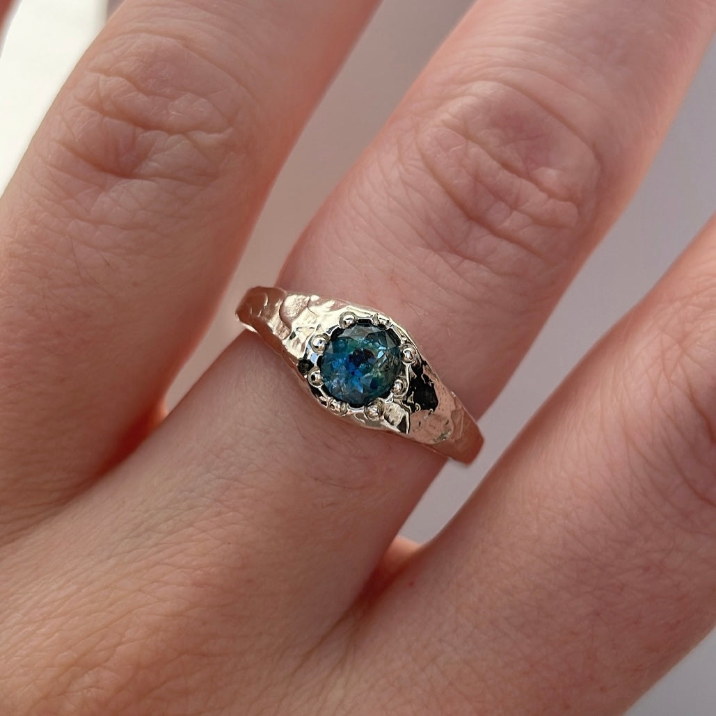 Blue Tourmaline Burst Ring