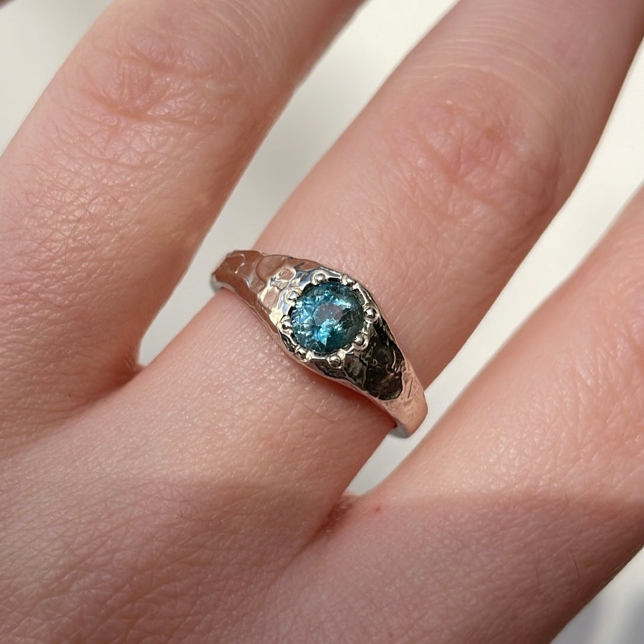 Blue Tourmaline Burst Ring