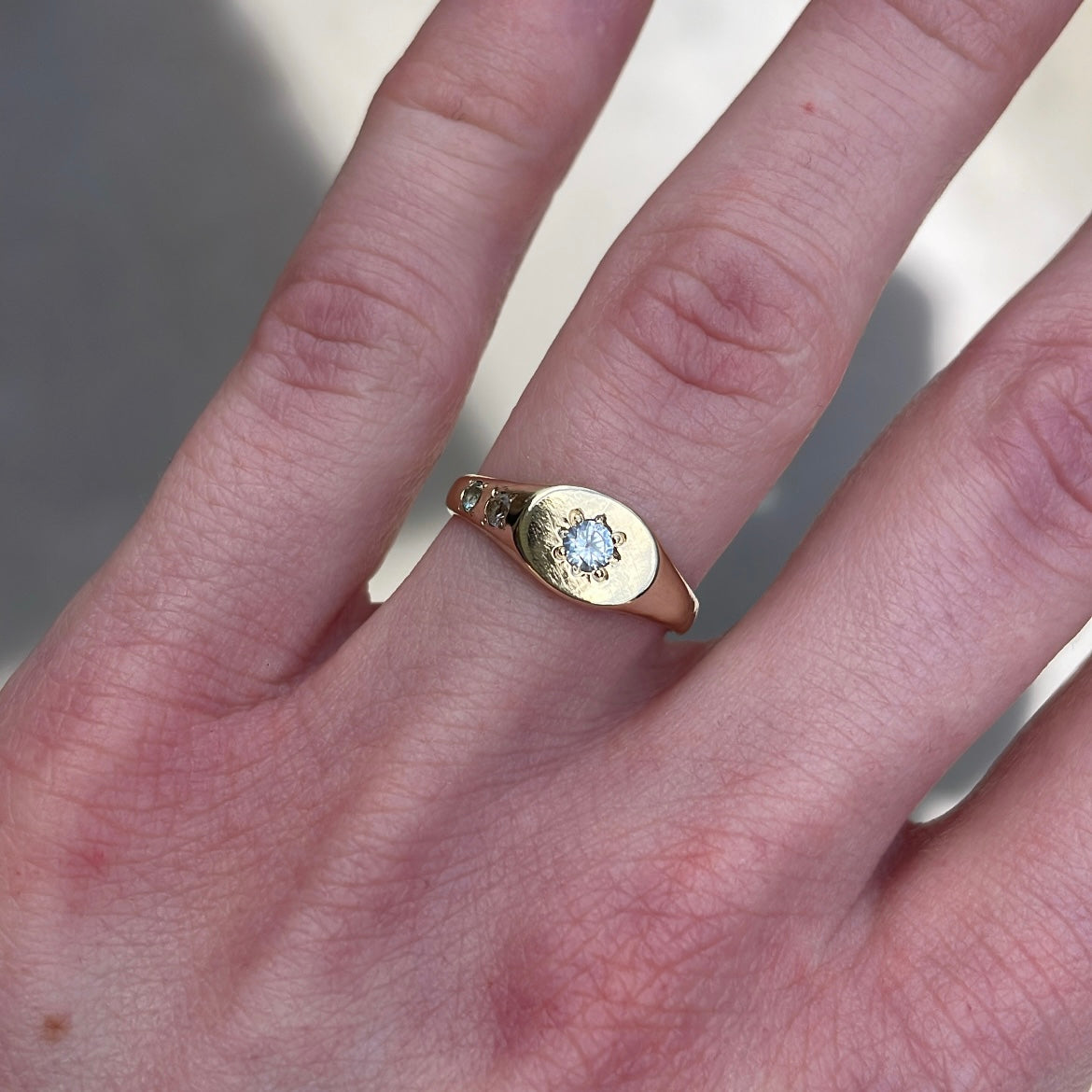 Mini Signet Ring Aquamarine