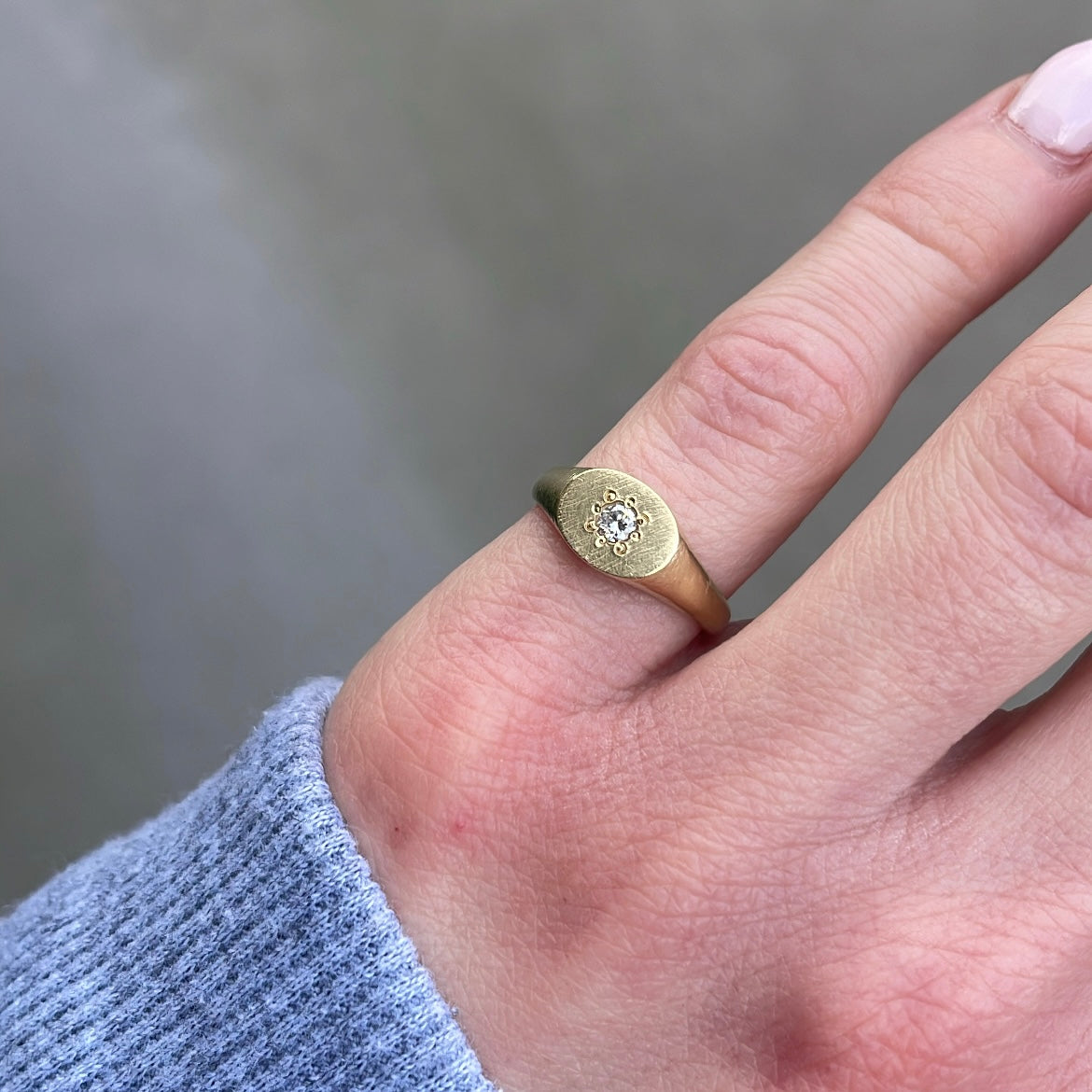 Mini Diamond Signet Ring