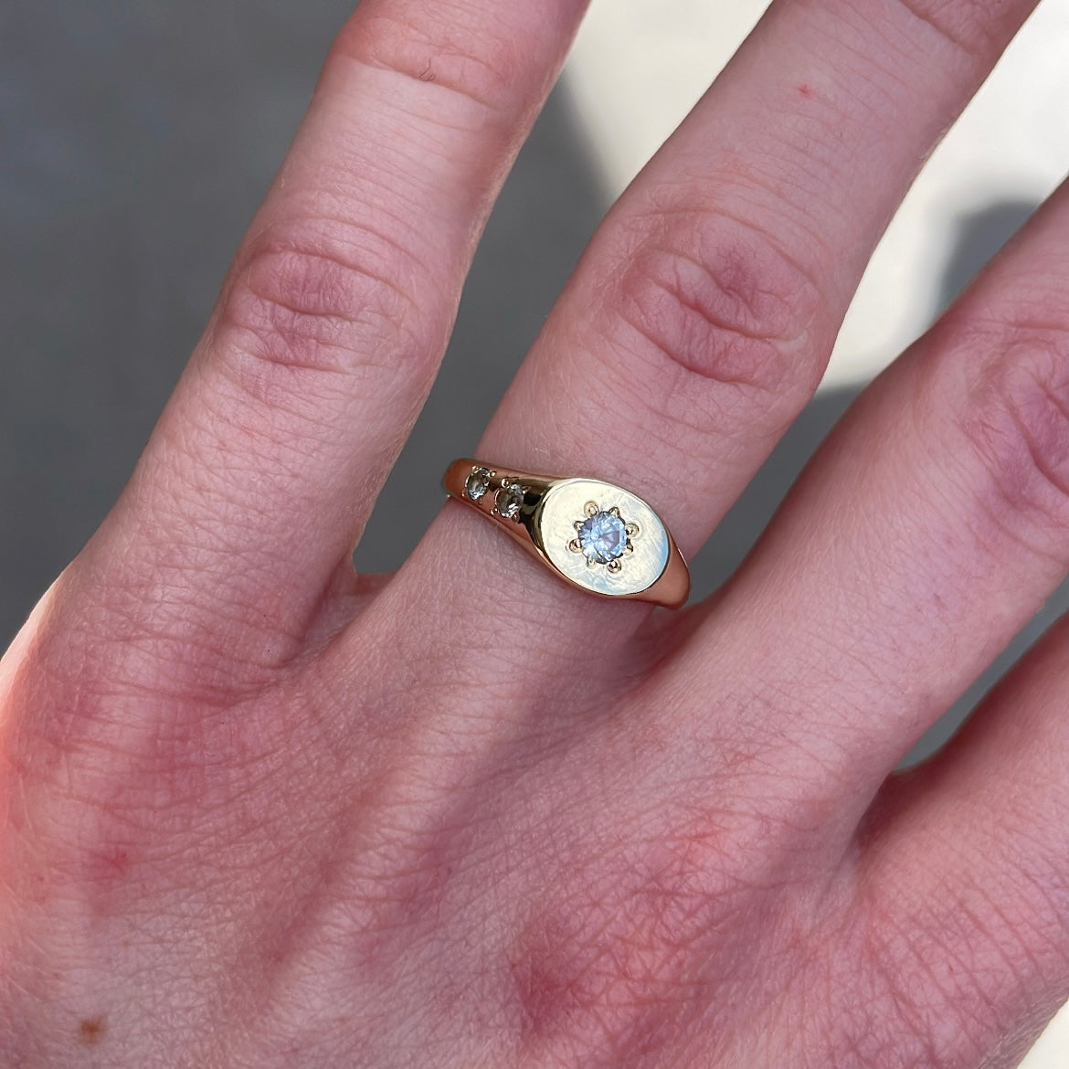 Mini Signet Ring Aquamarine