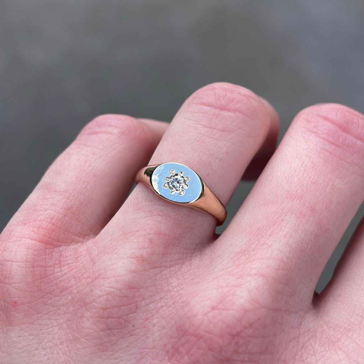 Mini Signet Ring Diamond