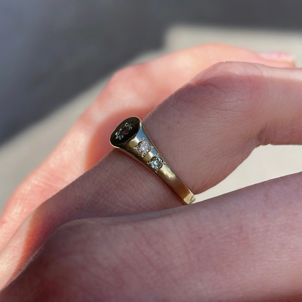 Mini Signet Ring Aquamarine