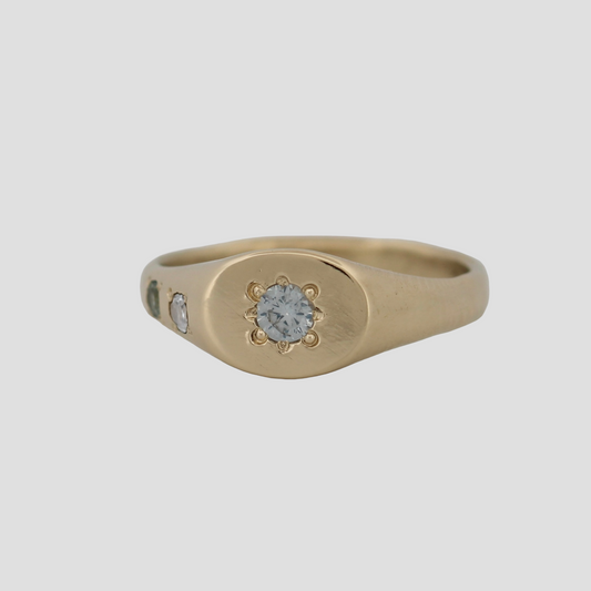 Mini Signet Ring Aquamarine