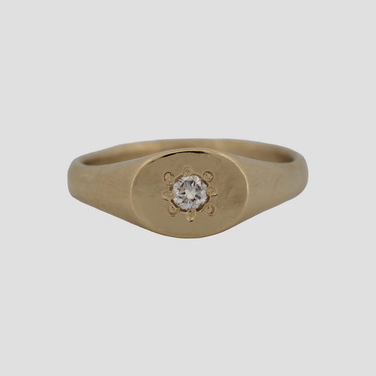 Mini Diamond Signet Ring
