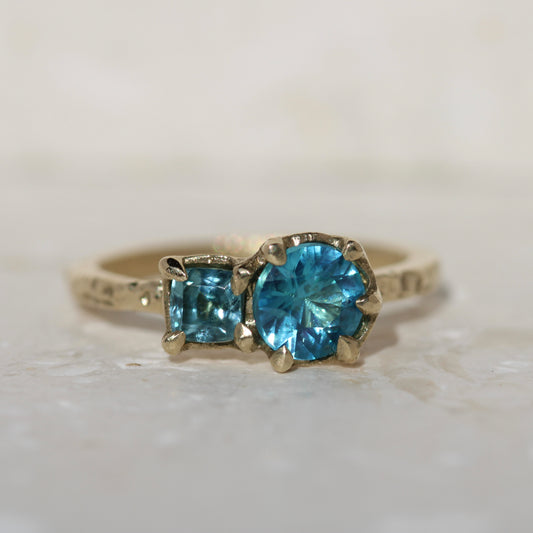 Blue Sapphire and Topaz Ring